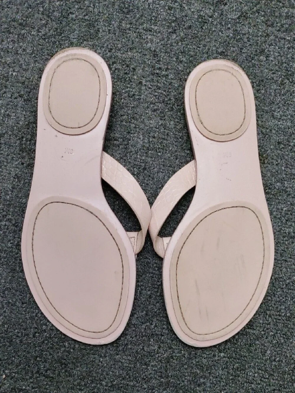 Tory Burch Light Pink Logo Leather Thong Sandals